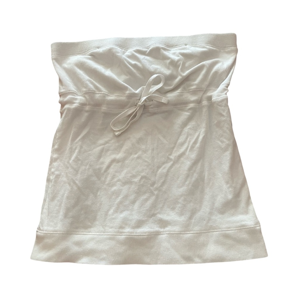 Cato White Strapless Cotton Blend Top